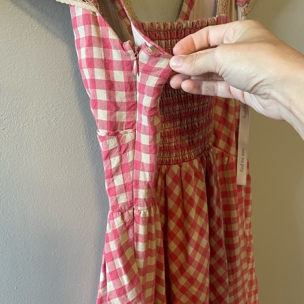 Find Me Now Red and Cream Gingham Midi Dress - Picture 6 of 8